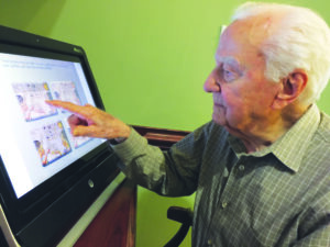 Senior Living Resident Using Brain Fitness Tool