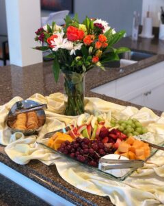 Mixed Fruit and Crackers on a Table